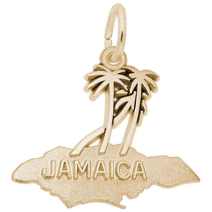 Rembrandt Charms Gold Plated Sterling Silver Jamaica Palms Charm Pendant
