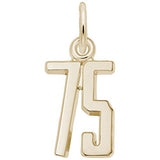 Rembrandt Charms Gold Plated Sterling Silver Number 75 Charm Pendant