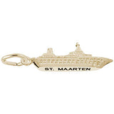 Rembrandt Charms Gold Plated Sterling Silver St. Maarten Cruise Ship Charm Pendant
