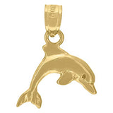 10kt Yellow Gold Unisex Polished Finish Sea Dolphin Animal Charm Pendant