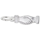 Rembrandt Charms Clasped Hands Charm Pendant Available in Gold or Sterling Silver