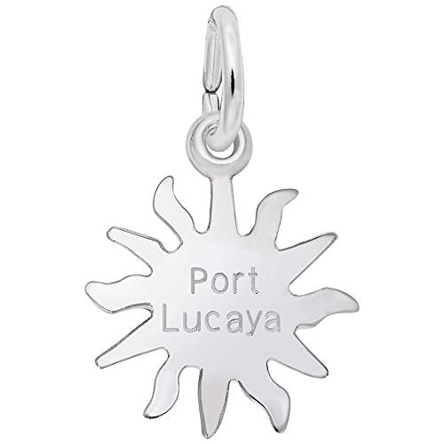 Rembrandt Charms 925 Sterling Silver Port Lucaya Sun Small Charm Pendant