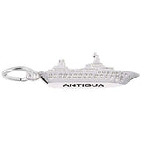 Rembrandt Charms Antigua Cruise Ship 3D Charm Pendant Available in Gold or Sterling Silver