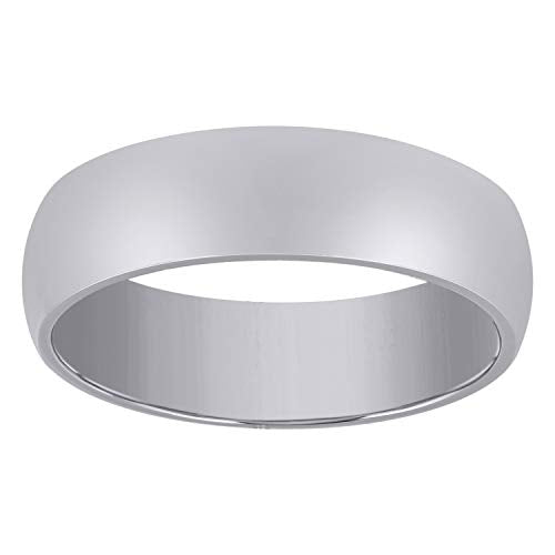 14kt White Gold Unisex Dome Polished Comfort-fit 6mm Wedding Engagement Band Ring
