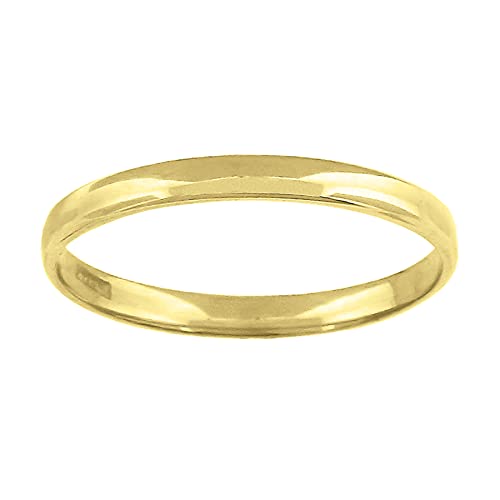 14kt Gold Unisex Dome Polished Regular-fit 2mm-Size 5 Wedding Engagement Anniversary Band Ring