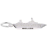 Rembrandt Charms 925 Sterling Silver Belize Cruise Ship 3D Charm Pendant