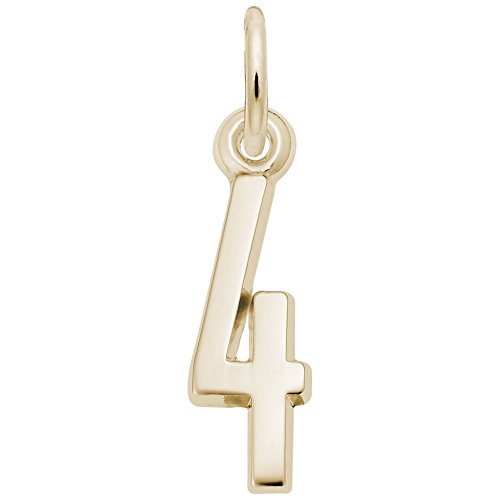 Rembrandt Charms 14K Yellow Gold Number 4 Charm Pendant
