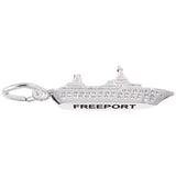 Rembrandt Charms 925 Sterling Silver Freeport Cruise Ship 3D Charm Pendant