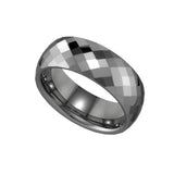 Tungsten Multi Faceted Comfort-fit 8mm Size-14 Mens Wedding Band