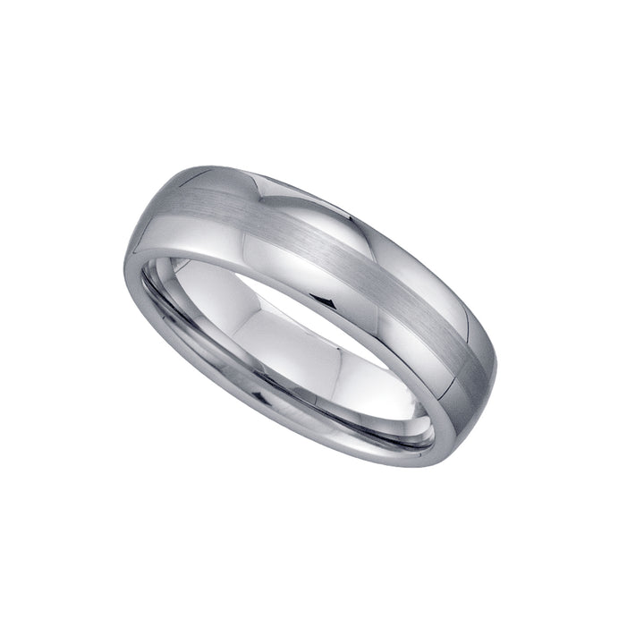 Tungsten Brushed Center Dome Comfort-fit 6mm Size-13 Mens Wedding Band