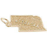 Rembrandt Charms Gold Plated Sterling Silver Nebraska Charm Pendant