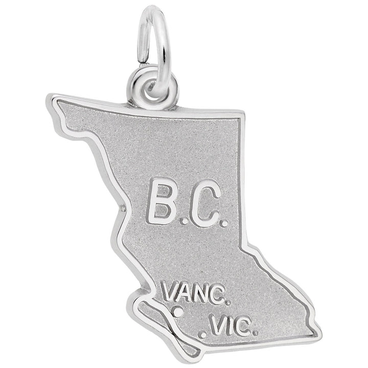 Rembrandt Charms British Columbia Map Charm Pendant Available in Gold or Sterling Silver