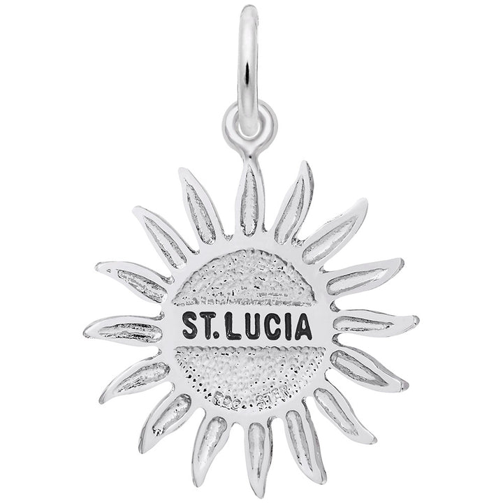 Rembrandt Charms 925 Sterling Silver St. Lucia Sun Large Charm Pendant