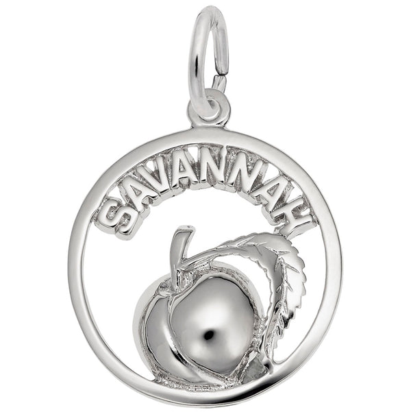 Rembrandt Charms Savannah Peach Charm Pendant Available in Gold or Sterling Silver