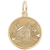 Rembrandt Charms 14K Yellow Gold Covered Bridge Charm Pendant