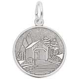 Rembrandt Charms Covered Bridge Charm Pendant Available in Gold or Sterling Silver