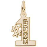 Rembrandt Charms Gold Plated Sterling Silver #1 Grad Charm Pendant
