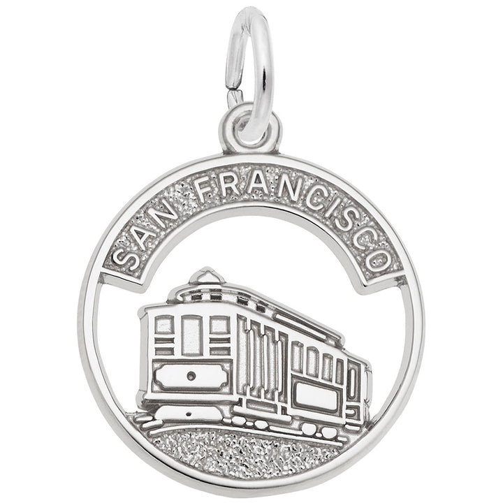 Rembrandt Charms 925 Sterling Silver Cable Car, San Fran Charm Pendant