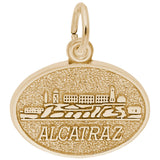 Rembrandt Charms Gold Plated Sterling Silver Alcatraz Charm Pendant