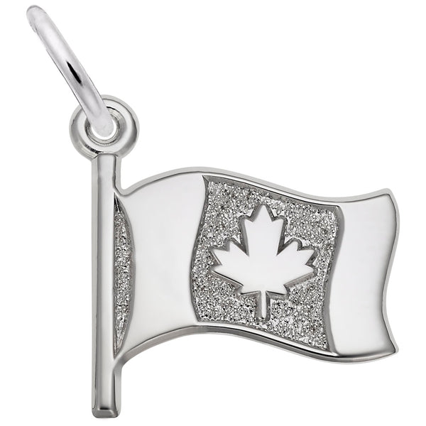 Rembrandt Charms Canadian Flag Charm Pendant Available in Gold or Sterling Silver