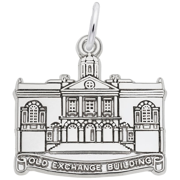 Rembrandt Charms Old Exchange Bldg Charm Pendant Available in Gold or Sterling Silver