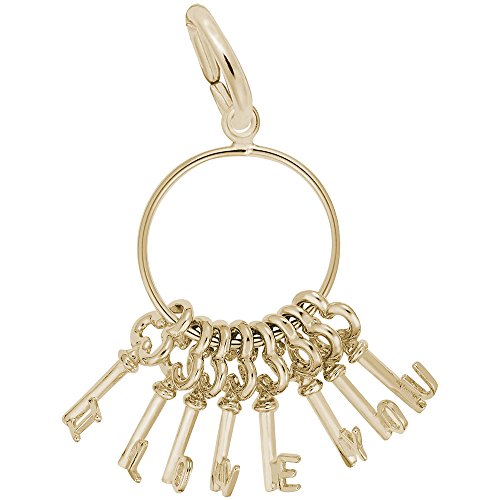Rembrandt Charms I Love You Keys Charm Pendant Available in Gold or Sterling Silver
