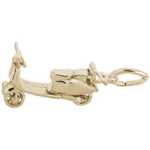 Rembrandt Charms Gold Plated Sterling Silver Scooter Charm Pendant