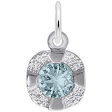 Rembrandt Charms Petite Birthstone - Mar Charm Pendant Available in Gold or Sterling Silver