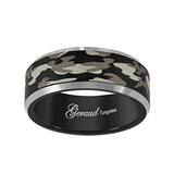 Tungsten Black Camouflage Military Beveled Edge Mens Comfort-fit 8mm Size-11.5 Wedding Anniversary Band