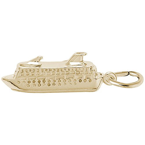 Rembrandt Charms Gold Plated Sterling Silver Cruise Ship Charm Pendant