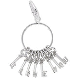 Rembrandt Charms 925 Sterling Silver I Love You Keys Charm Pendant