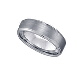 Tungsten Plain Brushed Comfort-fit 7mm Sizes 7 - 16 Mens Wedding Band