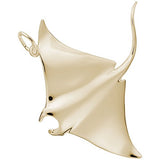 Rembrandt Charms Gold Plated Sterling Silver Manta Ray Charm Pendant