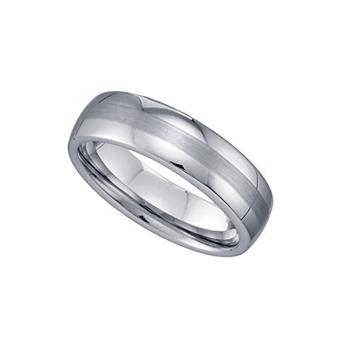 Tungsten Brushed Center Dome Comfort-fit 6mm Size-12.5 Mens Wedding Band