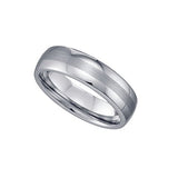 Tungsten Brushed Center Dome Comfort-fit 6mm Size-9 Mens Wedding Band