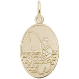 Rembrandt Charms Fisherman Charm Pendant Available in Gold or Sterling Silver