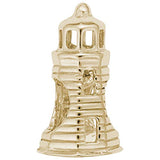 Rembrandt Charms Gold Plated Sterling Silver Lighthouse Bead Charm Pendant