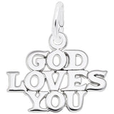 Rembrandt Charms God Loves You Charm Pendant Available in Gold or Sterling Silver