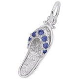 Rembrandt Charms Gold Plated Sterling Silver Sandal - Blue Sapphire Charm Pendant