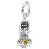 Rembrandt Charms Gold Plated Sterling Silver 11 Babyshoe November Charm Pendant