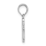 10k White Gold Polished G Script Initial Charm Pendant