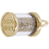 Rembrandt Charms Gold Plated Sterling Silver Jamaica Ocho Rios Sand Capsule Charm Pendant