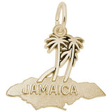 Rembrandt Charms Gold Plated Sterling Silver Jamaica Palms Charm Pendant
