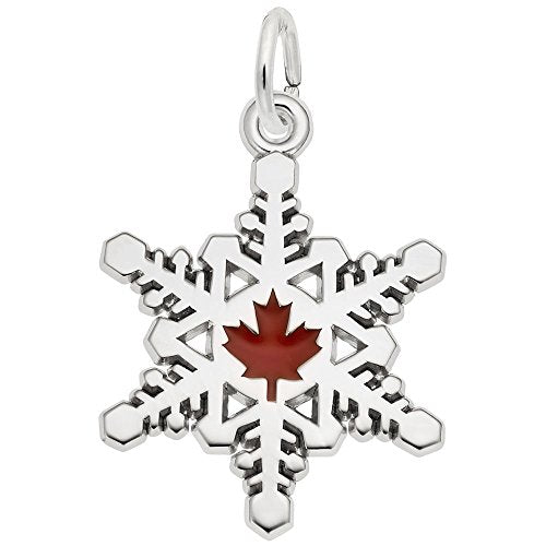 Rembrandt Charms Canadian Snow Flake Charm Pendant Available in Gold or Sterling Silver