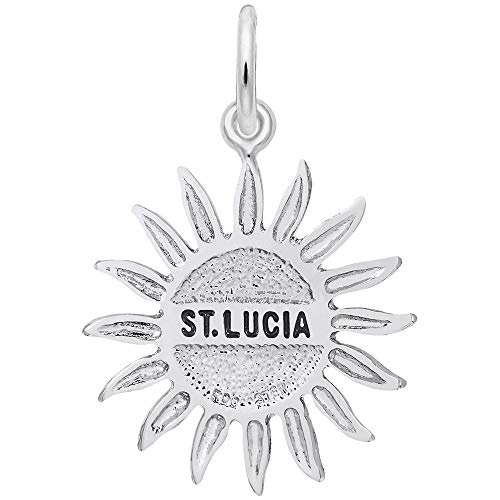 Rembrandt Charms 925 Sterling Silver St. Lucia Sun Large Charm Pendant