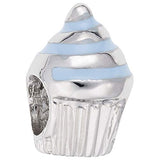 Rembrandt Charms Cupcake Bead - Blue Charm Pendant Available in Gold or Sterling Silver