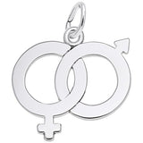 Rembrandt Charms Male & Female Symbol Charm Pendant Available in Gold or Sterling Silver