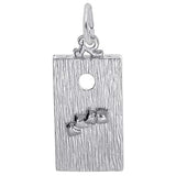 Rembrandt Charms Corn Hole Game Charm Pendant Available in Gold or Sterling Silver