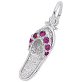 Rembrandt Charms 925 Sterling Silver Sandal - Ruby Red Charm Pendant