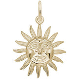 Rembrandt Charms Gold Plated Sterling Silver Belize Sun Large Charm Pendant